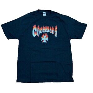 Y2K West Coast Choppers Cross Flame Biker T Shirt XL Benson Arizona Tombstone